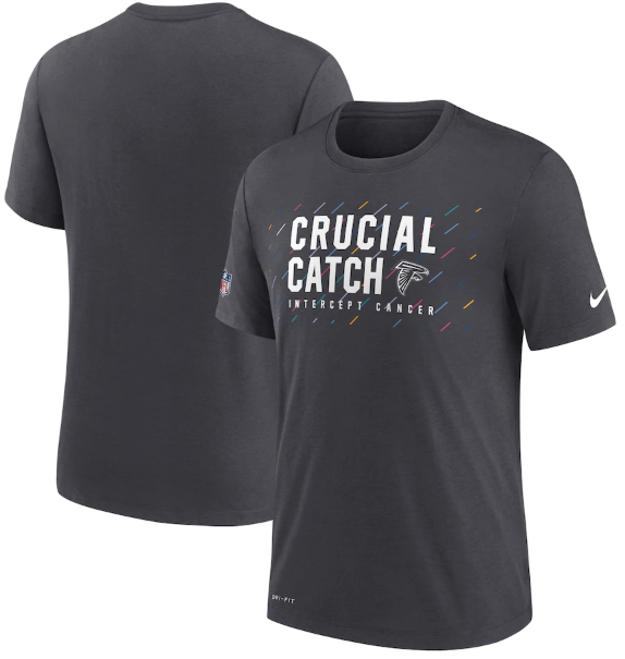 Men's Atlanta Falcons Charcoal 2021 Crucial Catch Performance T-Shirt Men's Atlanta Falcons Charcoal 2021 Crucial Catch Performance T-Shirt
